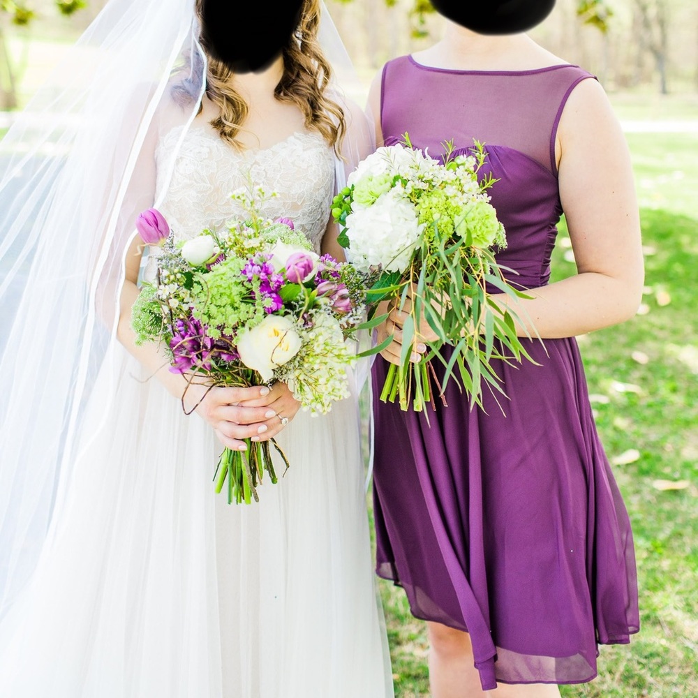 Purple David’s Bridal Bridesmaid Dress Size 6